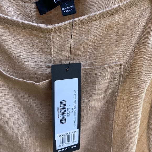 COPY - Lulus Up with the Sun Beige Short Overalls Size Large - Picture 6 of 15